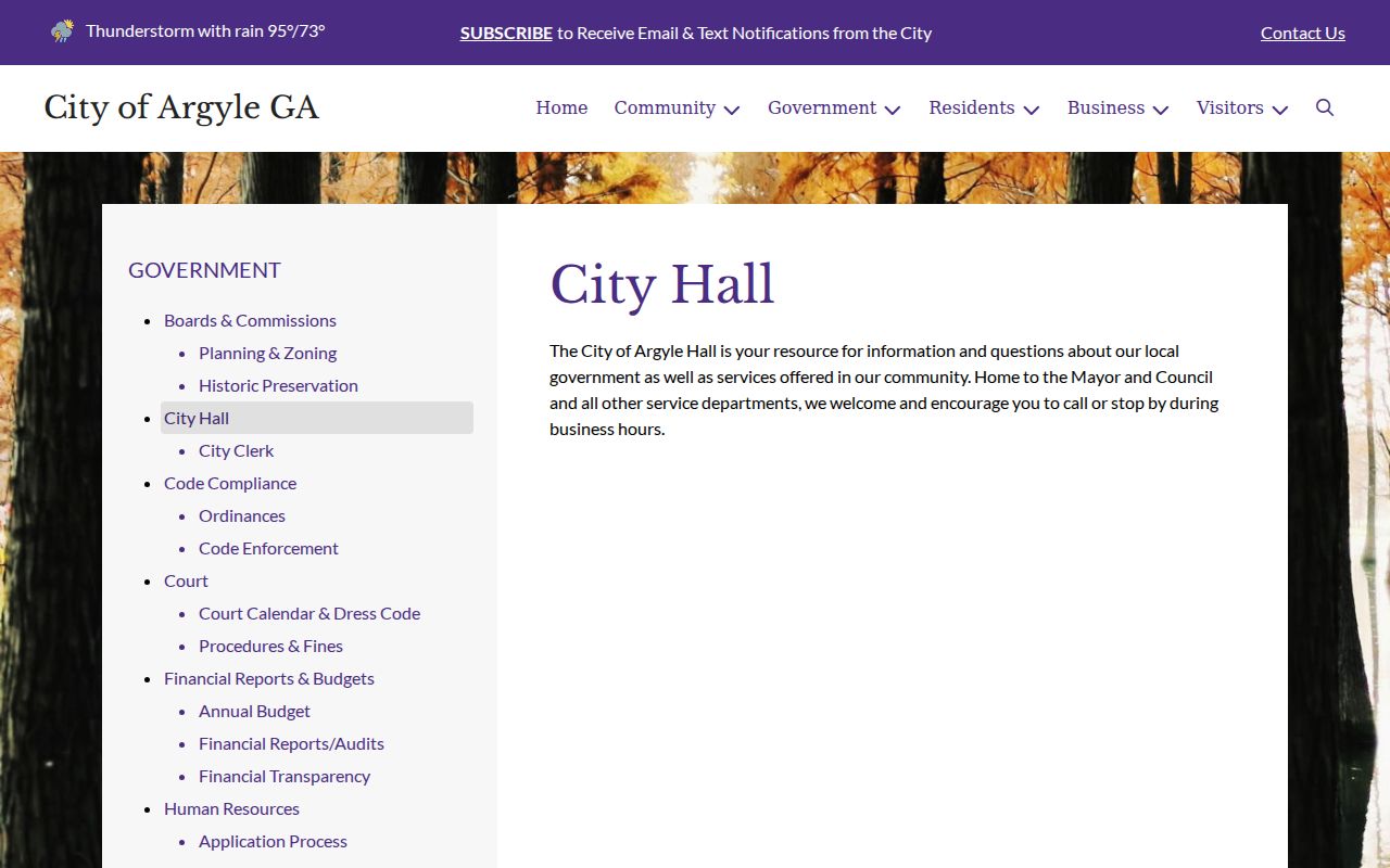 Clinch County Argyle criminal records City Hall contact page