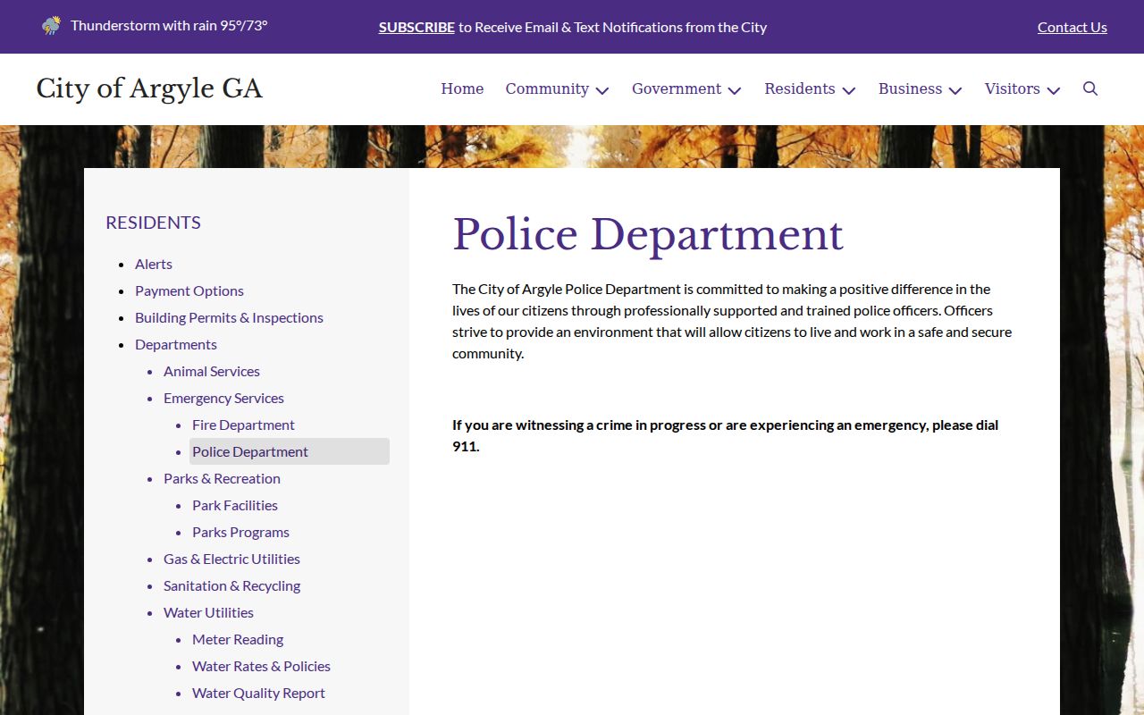 Clinch County Argyle criminal history police department page