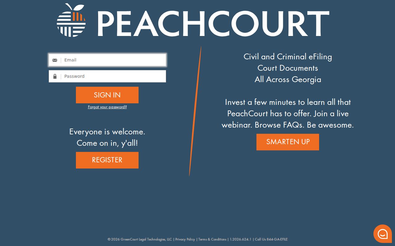 Clinch County criminal court case PeachCourt access page