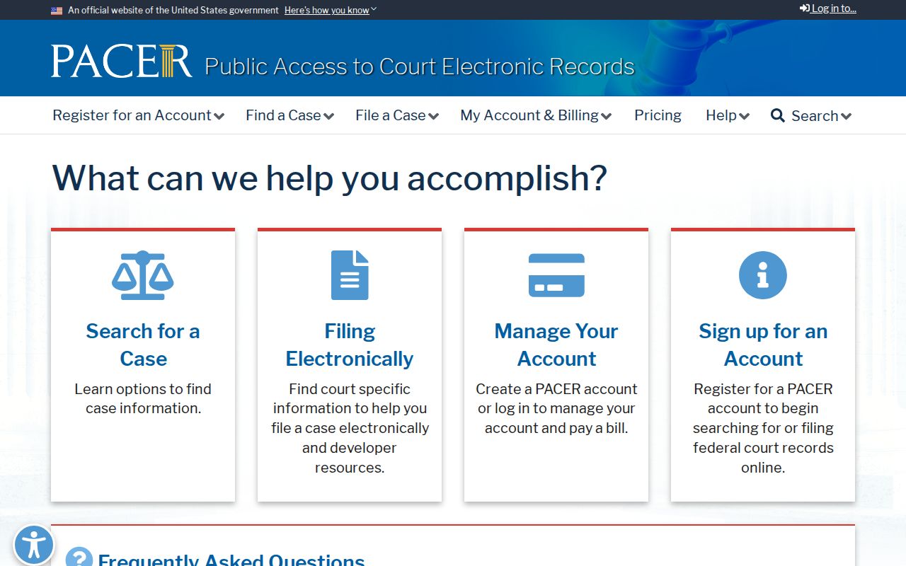 Fargo criminal history PACER federal court search